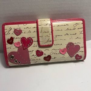 vintage autentic FOSSIL wallet checkbook Slots card/ID/coin holder zipped